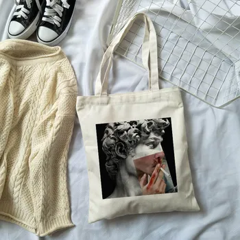 

Women's shoulder bag sweet cute women canvas bag art bag abstract wine style David plint harajuki punk fun chic oilcloth woman