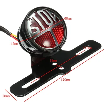 

Hot Universal Motorcycle Rear Tail Brake Light Stop Lamp License Plate Bracket For Harley Cafe Race