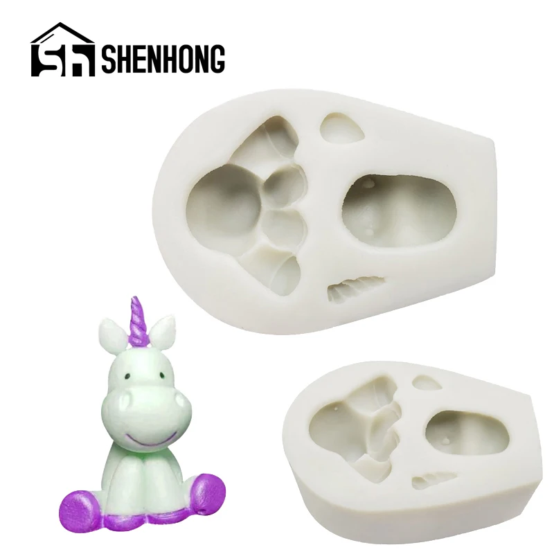 SHENHONG силиконовые формы для выпечки торта в форме единорога для выпечки DIY День рождения Сахар ремесло десерт украшения формы