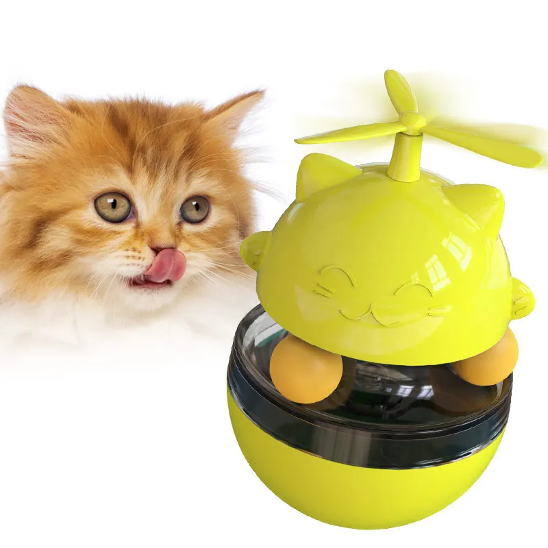 

Interactive Cat Toys Funny Pet Tumbler Leakage Food Ball Food Container Dispenser Cat Self Teaser Stick ball Pet Cat Supplies