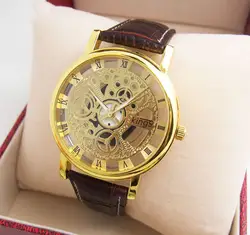 Мужские часы Horloges Mannen модные повседневные женские часы из искусственной кожи с полым аналоговым кварцевые наручные часы из сплава с