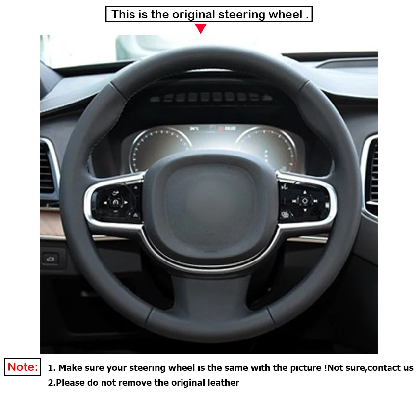 Черная замша DIY ручной работы для детей чехол рулевого колеса автомобиля для Volvo XC60 S60 V60