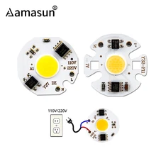 3 Вт, 5 Вт, 7 Вт, 9 Вт, COB светодиодный чип, 220 В, 110 В, холодный и теплый белый, Y27, Y32, бусина, COB чип, светодиодный, не нужен драйвер для прожектора, сделай сам