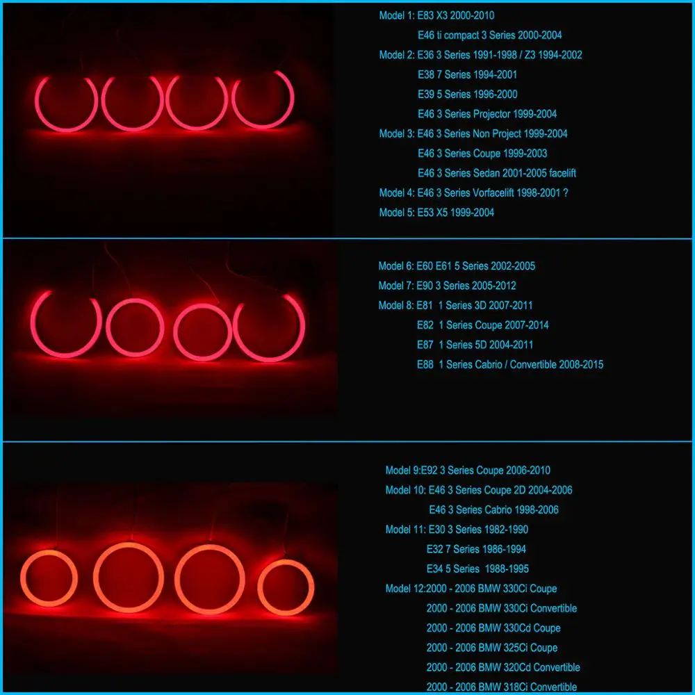 Ojos de Ángel de algodón RGB para BMW, E46, M3, E36, E39,  Sedan/Wagon/Coupe, faro DRL Halo Light APP, accesorios de coche compatibles  con Bluetooth - AliExpress