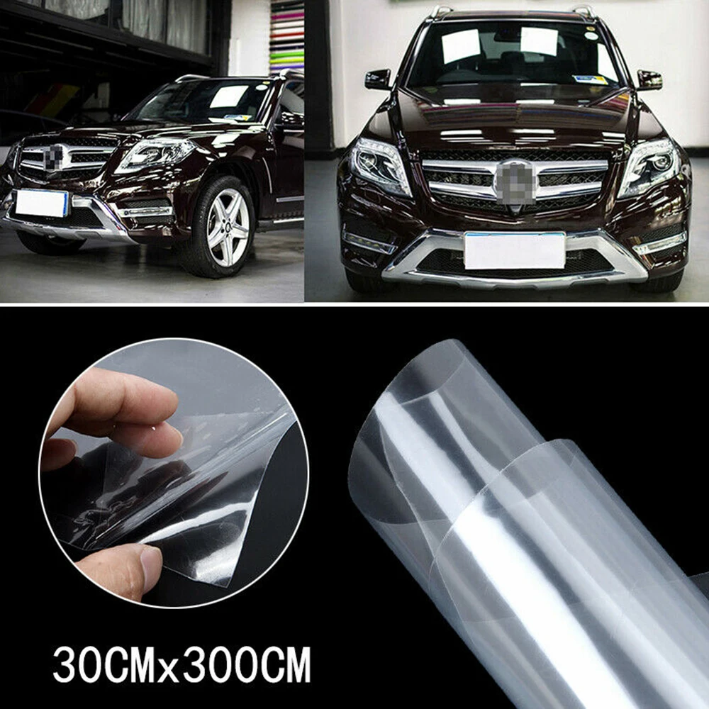 Прозрачная виниловая пленка 300*30 см для автомобиля прозрачная защита краски от