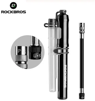 

ROCKBROS Aluminum Alloy Bicycle Pump With Pressure Gauge Portable High Pressure Mini Air Pump For Bike Cycling Tire Inflator