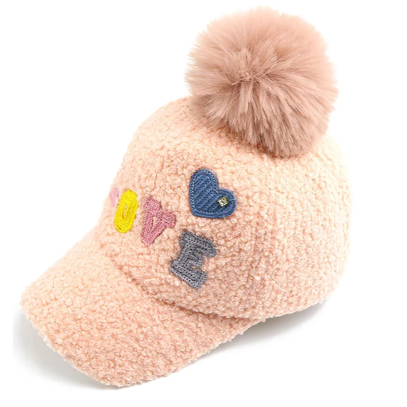 pink heart Зимние Детские бейсболки; осенние детские шапки в Корейском стиле с милыми кошачьими ушками для мальчиков и девочек; теплая шапка для детей; реквизит для фотосессии - Цвет: pink heart