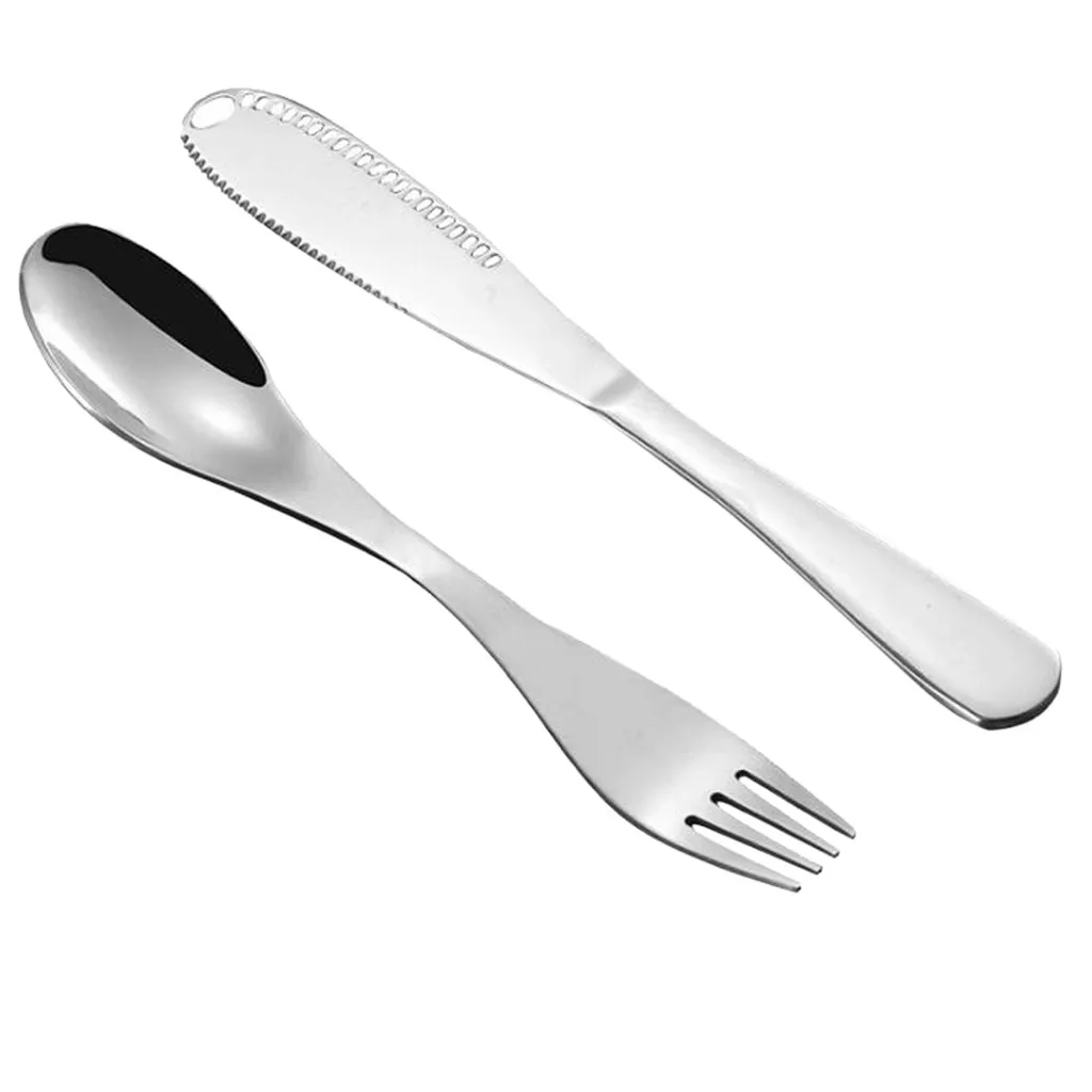 2 шт черный набор посуды из нержавеющей стали столовые приборы Радужный набор посуды нож вилка ложка набор серебряных изделий набор столовой посуды для кухни - Цвет: Silver