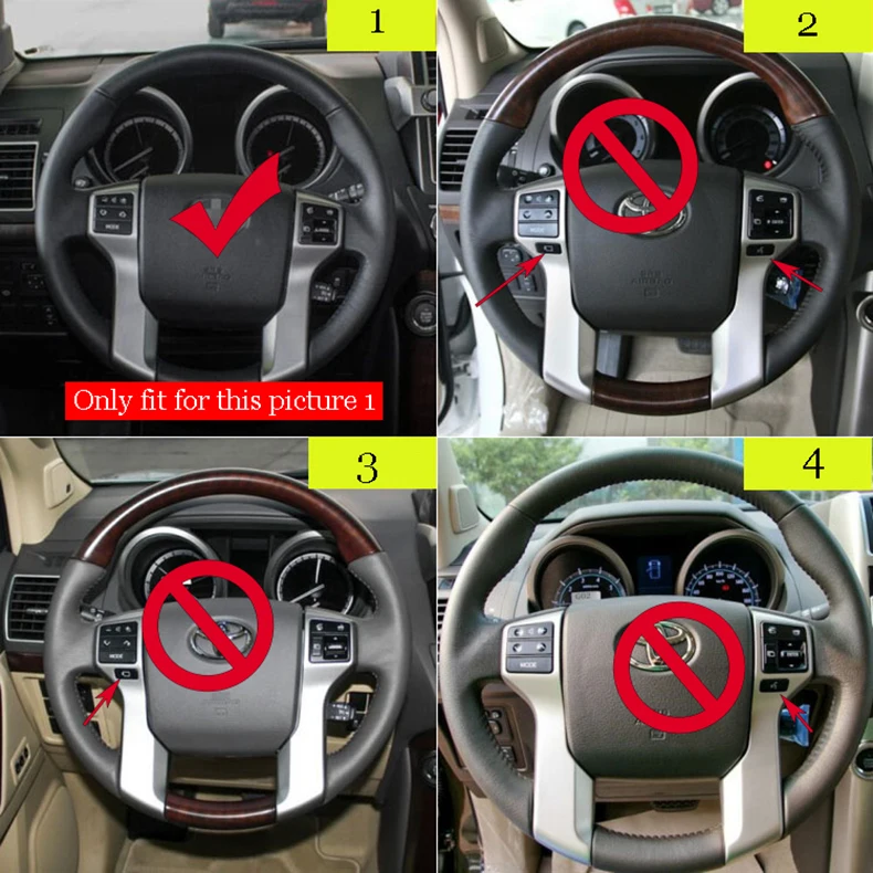 Для Toyota Land Cruiser Prado LC150 FJ150 2010- чехол для внутреннего рулевого колеса наклейка Накладка для автомобиля аксессуары для укладки