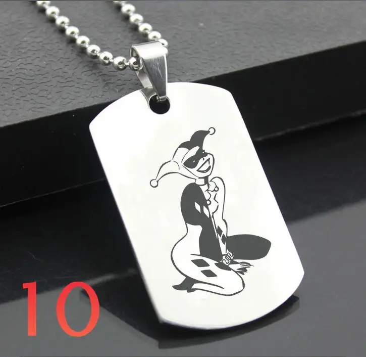HARLEY Quin HLKY01 классический брелок из нержавеющей стали с гравировкой метки стальная подвеска-открытка для ожерелья