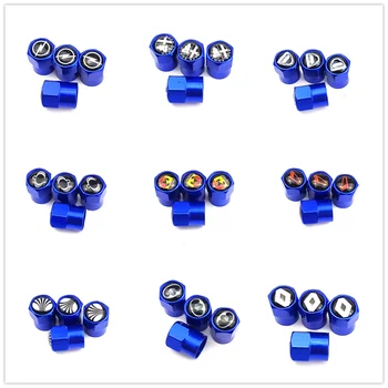 

100pcs blue Aluminum Wheel Tire Valve Caps for Mercedes Benz W211 W203 W204 W210 W124 AMG Audi A3 8V A4 B7 B8 A6 C5 A5 TT Q3 Q5