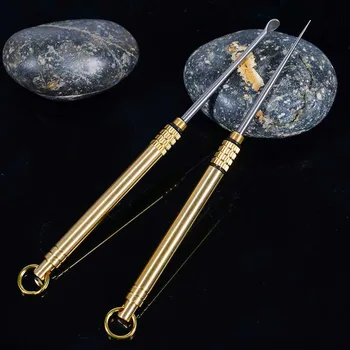 

Toothpick-holder Titanium Toothpick Outdoor Tools Titanium Alloy Outdoor EDC Toothpick Bottle Fruit Fork Camping Tool