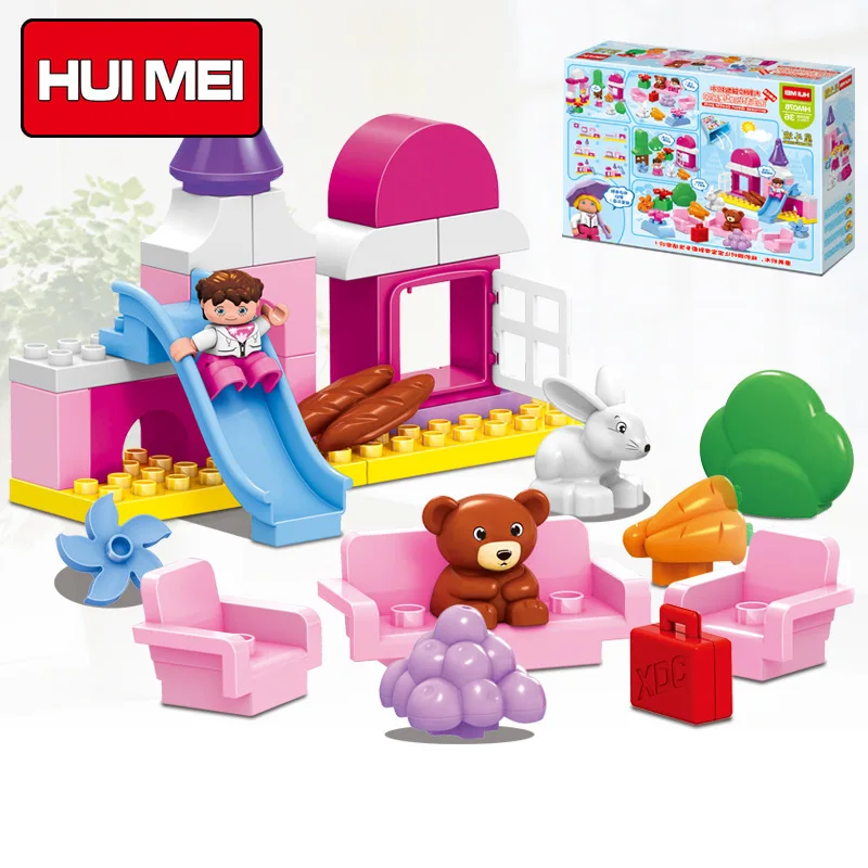 

LEPAO High hui mei 078 Building Blocks Assembled Large Particles GIRL'S Princess Castle Fight Inserted CHILDREN'S Toy Educationa