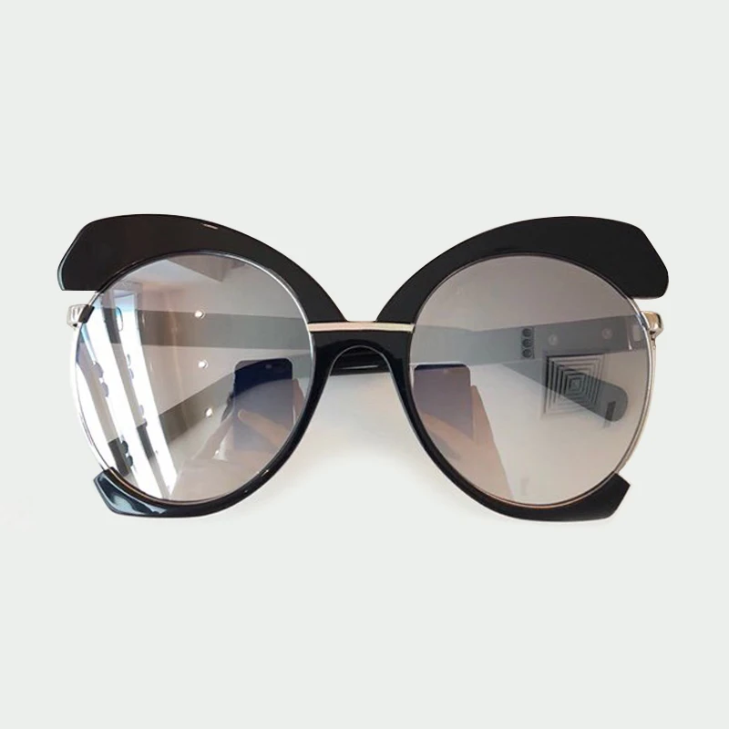 No.6 sunglasses Женские солнцезащитные очки в стиле ретро, большие размеры, с бабочкой, брендовые, дизайнерские, Круглые, кошачий глаз, женские солнцезащитные очки, UV400 - Цвет линз: No.6 sunglasses