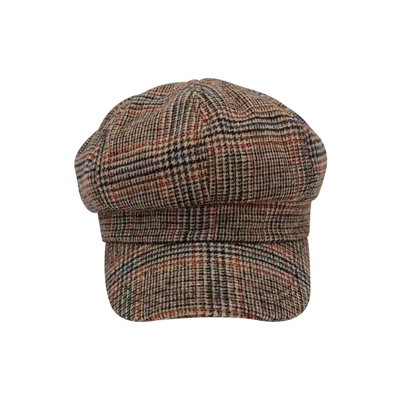 Лидер продаж, женская кепка Newsboy, берет, берет в стиле винтаж, однотонные зимние коричневые теплые шапки для женщин, восьмиугольные шапочки для женщин