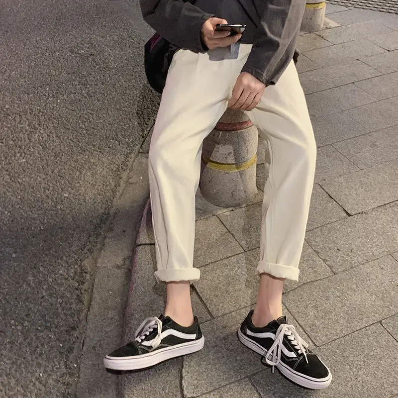 

Men's jeans 2020 spring new slim solid color nine minutes pants small leg jeans loose casual personality youth men's wear