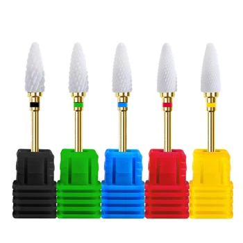 

3/32 inch Ceramic Nail Drill Bits Set Pro Coarse Medium Fine Grit Manicure Drill Bits with Brush Bits Electric Nail File Ceramic