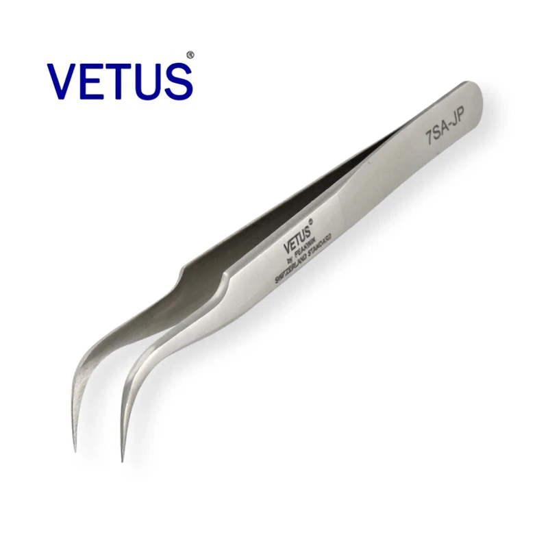 VETUS Original JP Series Premium Tweezers Real Mink Eyelashes Grafting Hyperfine Precision Pincers Anti-magnetic ESD Anti-static 2