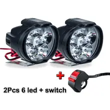 2Pcs Motorräder Scheinwerfer Arbeits Spot Licht Motorrad 6500k Weiß Super Helle 6 LED Nebel Lampe 1200LM LED Roller spot