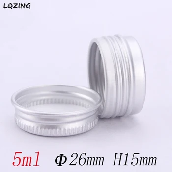 

50pc 5g Screw Thread Empty Aluminum Cream Jar Tin Cosmetic Lip Balm Containers Nail Decor 5ml Mini Crafts Pot Refillable Bottle
