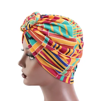 

Hair Cap African Pattern Flower Turban Muslim Women Headscarf Headwrap Ladies Chemo Bandanas Accessories Hair Styling