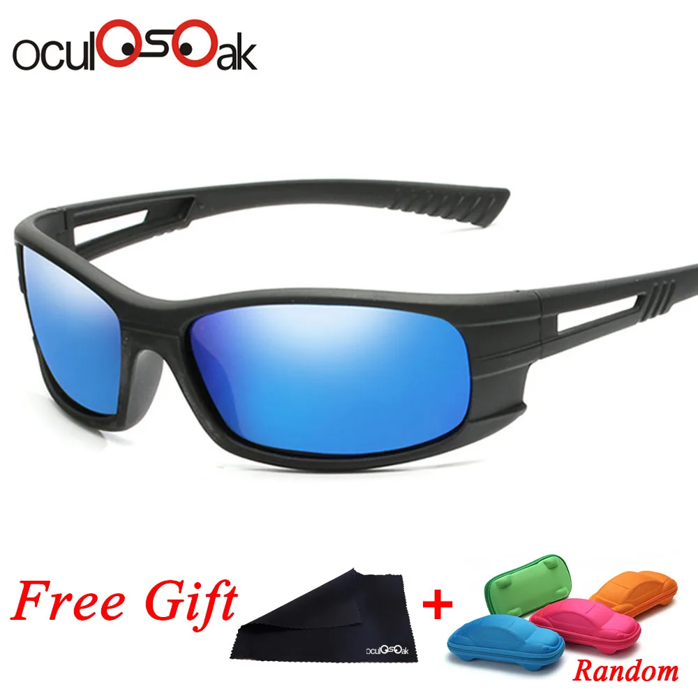 

Men HD Polarized Sun Glasses UV400 Black Frame Plastic Sunglasses Women Oval Driving Sport Glasses Gafas De Sol 063 with box