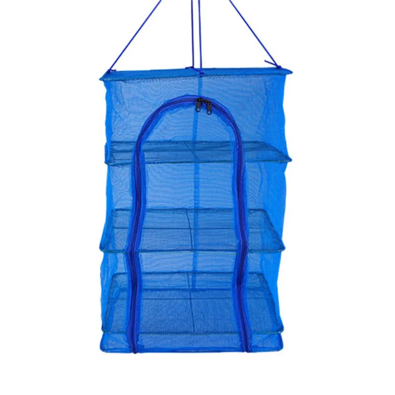 

Foldable 4 Layers Fish Net Drying Rack Folding Mesh Hanging Dishes Dryer Storage Hanger Food Dehydrator