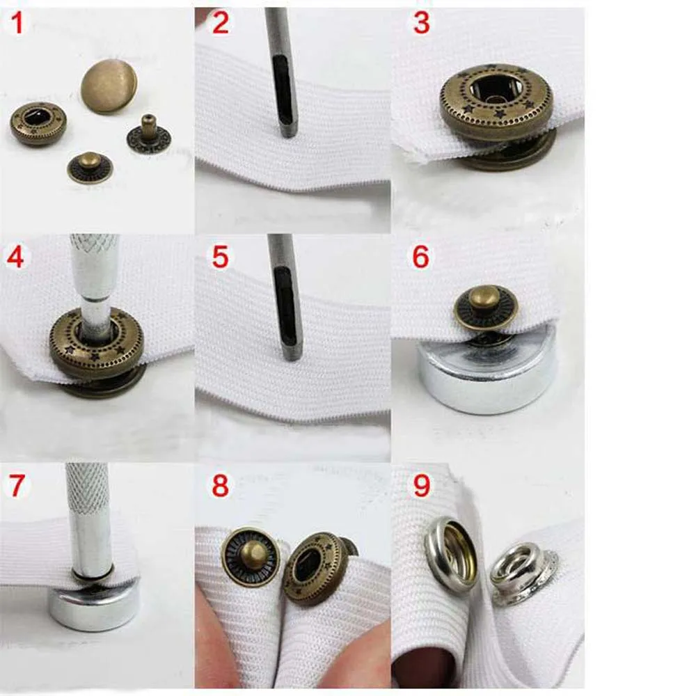 Wholesale 100sets/lot 10mm Small Four Part Brass Metal Button Spring Snap  Button Snap Fasteners Silver, Bronze, Black Fp-005 - Buttons - AliExpress