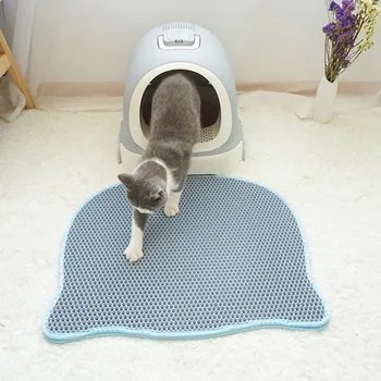 

Pet Cat EVA Litter Mat Cute Bear Head Cat Litter Trapper Mat For Cat Nest Cage Easy To Clean Double Layer Kitten Bed