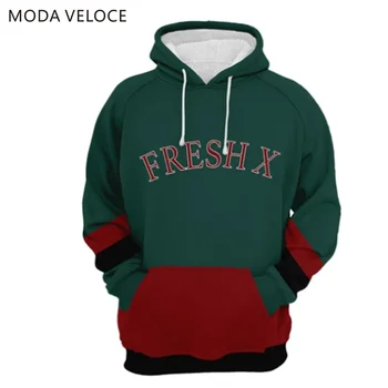 

MODAVELOCE Fresh X Tricolor Hoodie Polyester With Wool Brand Mens Hoodies Sweatshirts With Branded Letter Anime's Hoodie Anime P