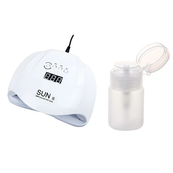 

1 Pcs 70Ml Nail Art Makeup Polish Plastic Pump Dispenser Bottle & 1 Pcs Sun X 54W Nail Gel Dryer Machine UV Led Lamp