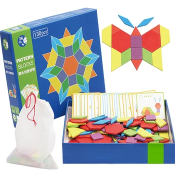 

155pcs Montessori Wooden Jigsaw Puzzle Board Set Colorful Baby Educational Wooden Toy for Children Learning Developing Toys