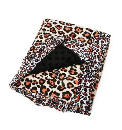 Образец, леопардовое покрывало с монограммой и рюшами, детское одеяло, шаль с несколькими узорами, DOM1091310