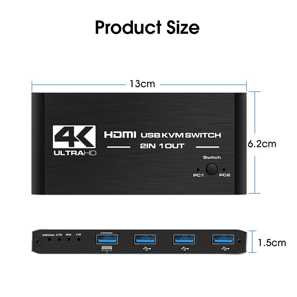 divisor 4k usb 2 in1 para o