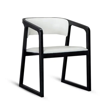 

Nordic dining chair solid wood household modern minimalist dining table and chair combination office back stool arm chair