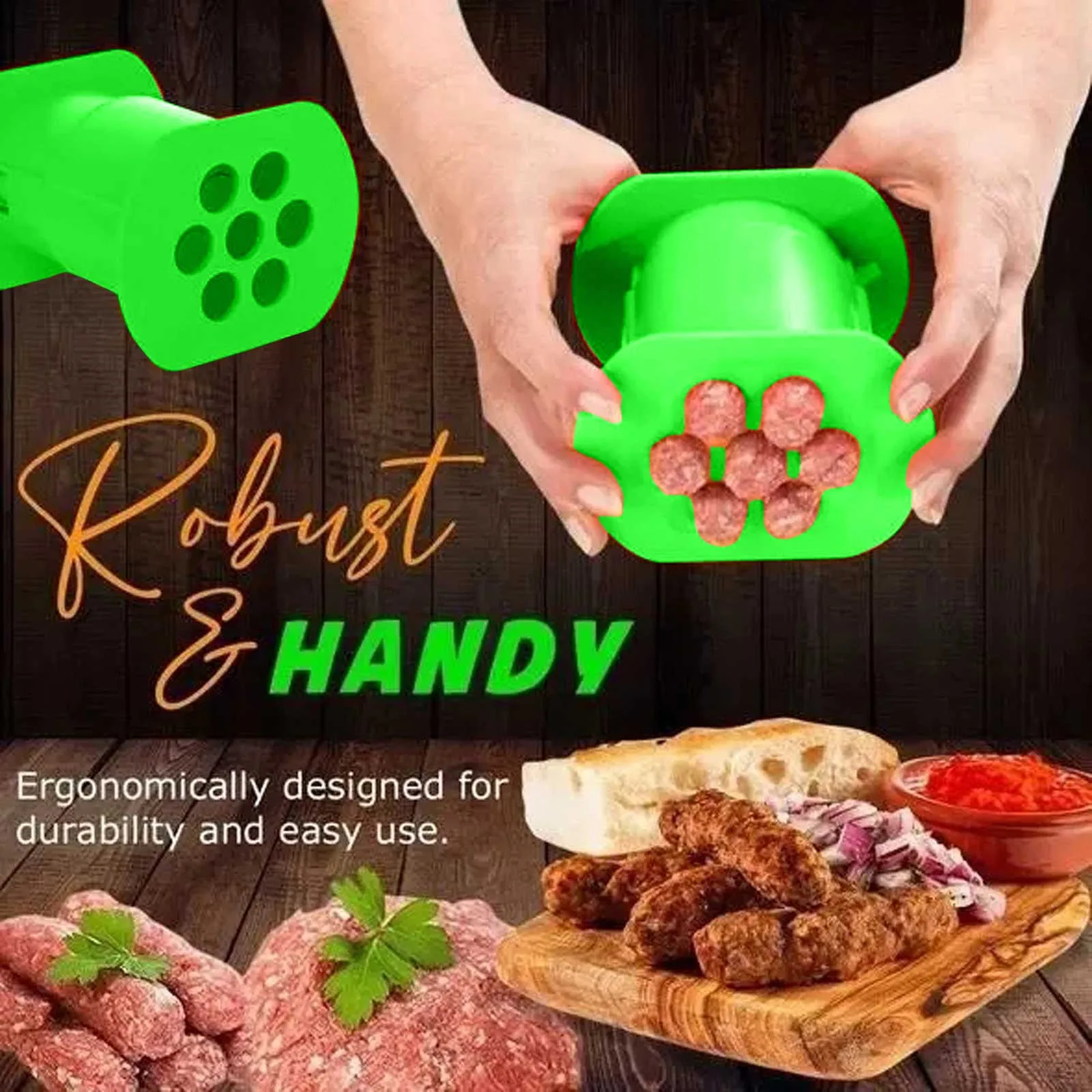 Cevapcici Press Maker Manual Sausage Meat Stuffer Filler Hand Operated Machines For Kitchen Cuisine Newest |