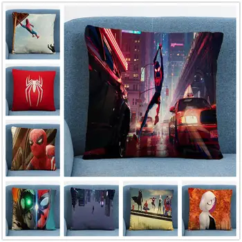 

Marvel Spider-Man Cartoon Character Linen Cushion Cover Pillow Case for Home Sofa Car Decor Pillowcase Spider-Man 45X45CM