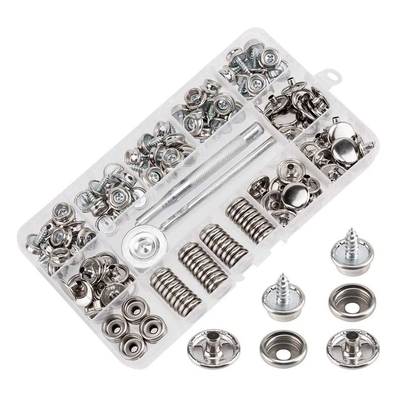 Canvas Snaps Kit, Fastener Screw Snaps for Furniture Canvas Marine
