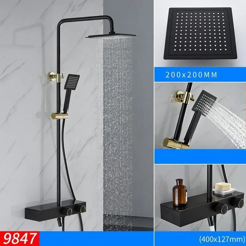 Painel Black Douchette Conjunto De Duschset Regadera Electronica Choveiro Douche Chuveiro Do Banheiro Ducha Душевая система для ванной комнаты