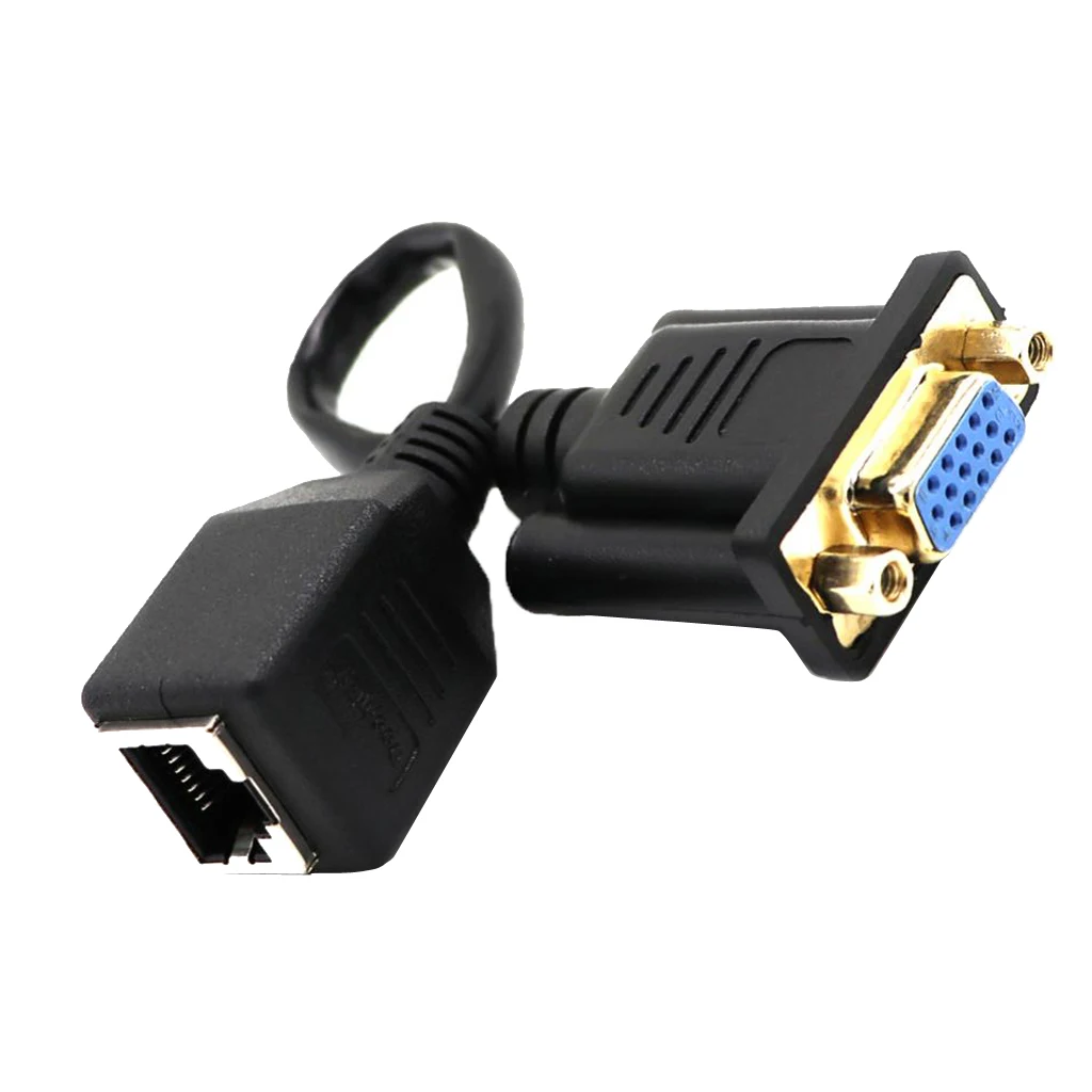 VGA Extender Converter Adapter Cable Cord, Cat5/Cat5E/RJ45 Female Network Cable Connector