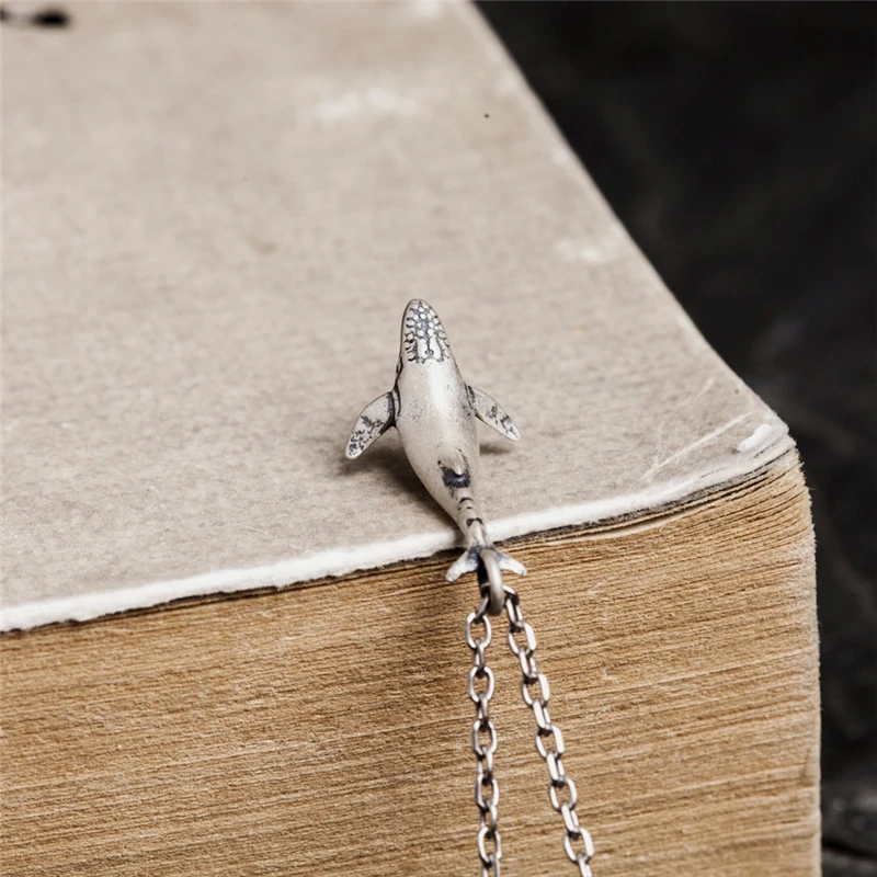 MKENDN Ocean Style 100% 925 Sterling Silver 52HZ Whale Pendant Necklace For Men Women Love Jewelry Gift 4