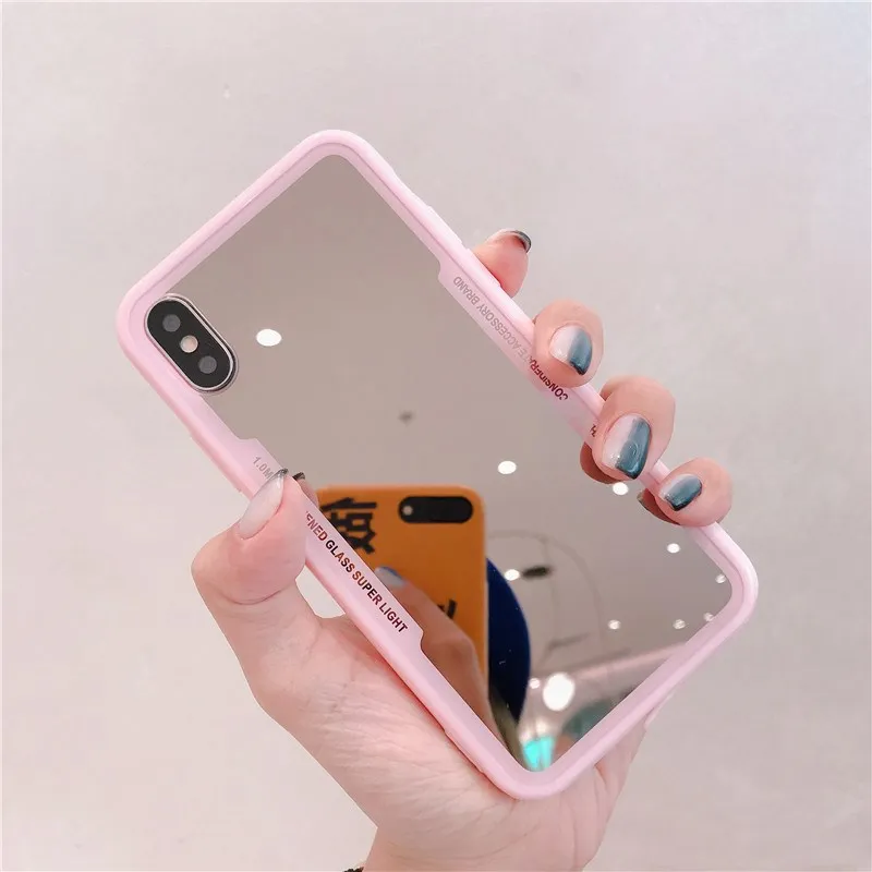 Gimfun ультратонкий зеркальный чехол для телефона для макияжа для Iphone 11 Pro Max XR Xs Max 7 6 8 Plus Мягкий ТПУ розовый черный чехол ТПУ чехол