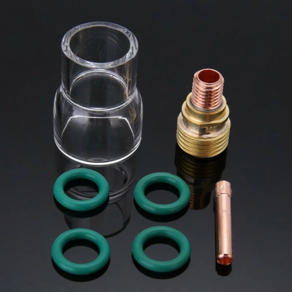 Pyrex Glass Cup Kit 7Pcs Collets Body Gas Lens Tig Welding Torch For WP-9/WP-20/WP-25 Welding Accessories O-rings automotive welding tools