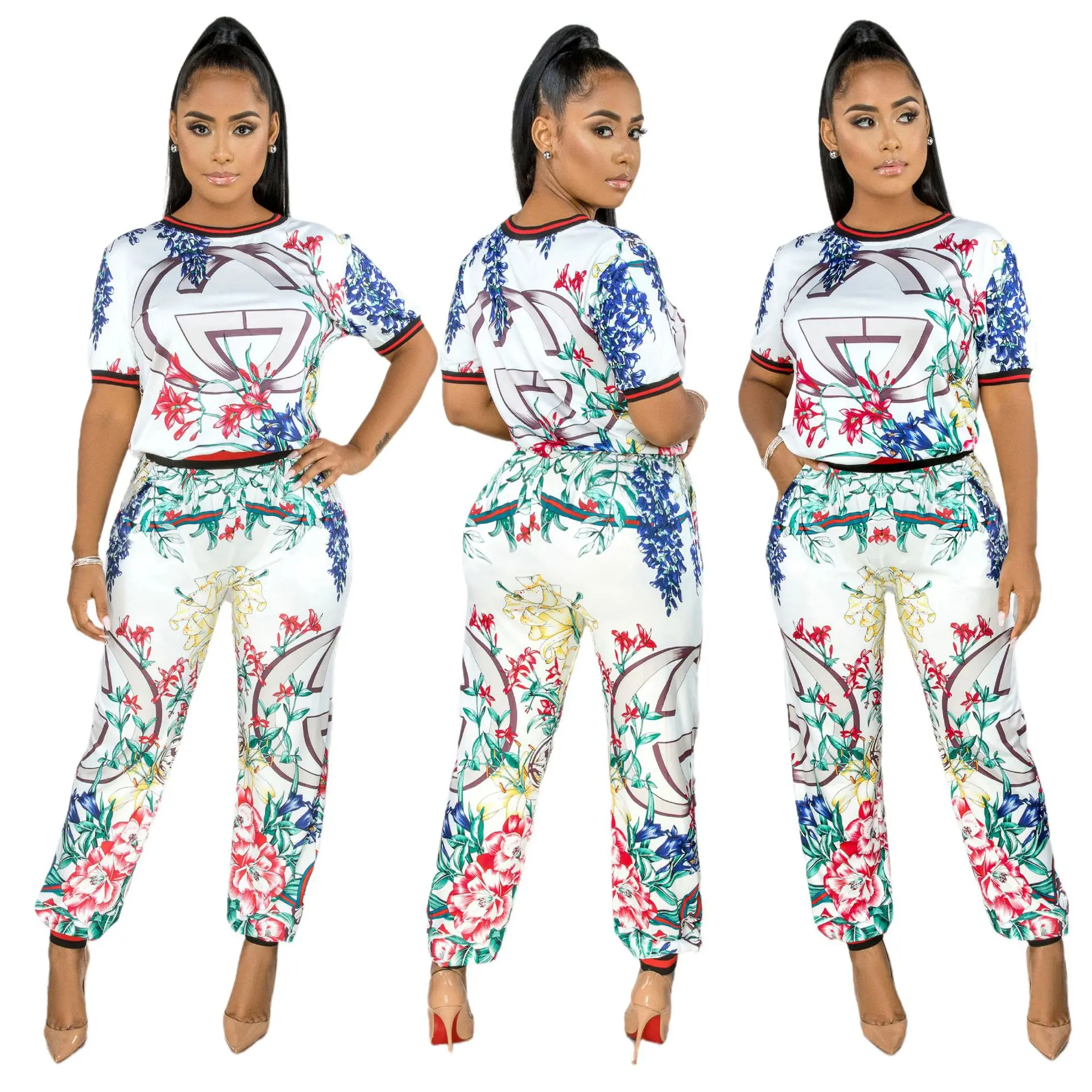 

Women's Sexy Fashion Hot Digital Printing Suit 2 Piece Set