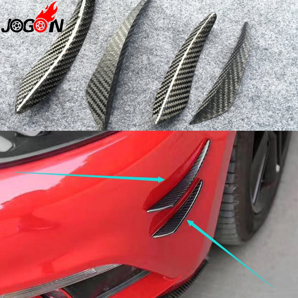Real Carbon Fiber 4Pcs Car Side Fins Canards Stickers For BMW For LEXUS ...