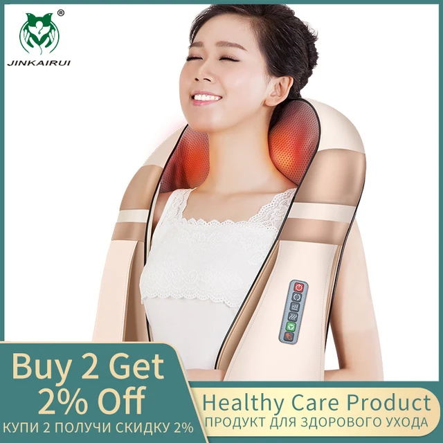JinKaiRui U Shape Electrical Shiatsu Body Shoulder Neck Massager Back Infrared 4D kneading Massage Car Home Best Gift HealthCare 1