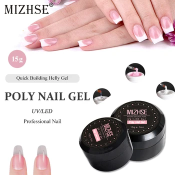 

MIZHSEGel Varnish semi solid transparent color nails extension uv camouflage hard jelly builder Poly Nail Gel Nail Extensions
