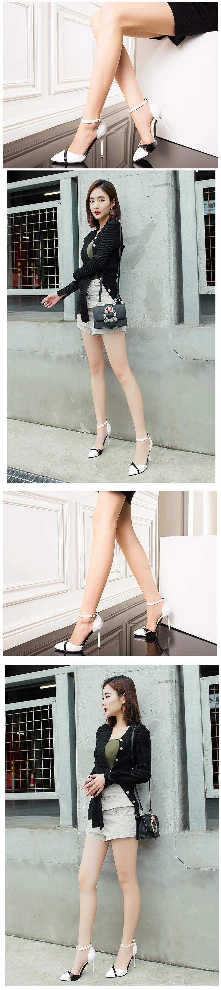 Summer Shoes New Women High Heels Korean Version Hollow Sexy Stiletto Sandals Wild Work Single Shoes Flat Sandals