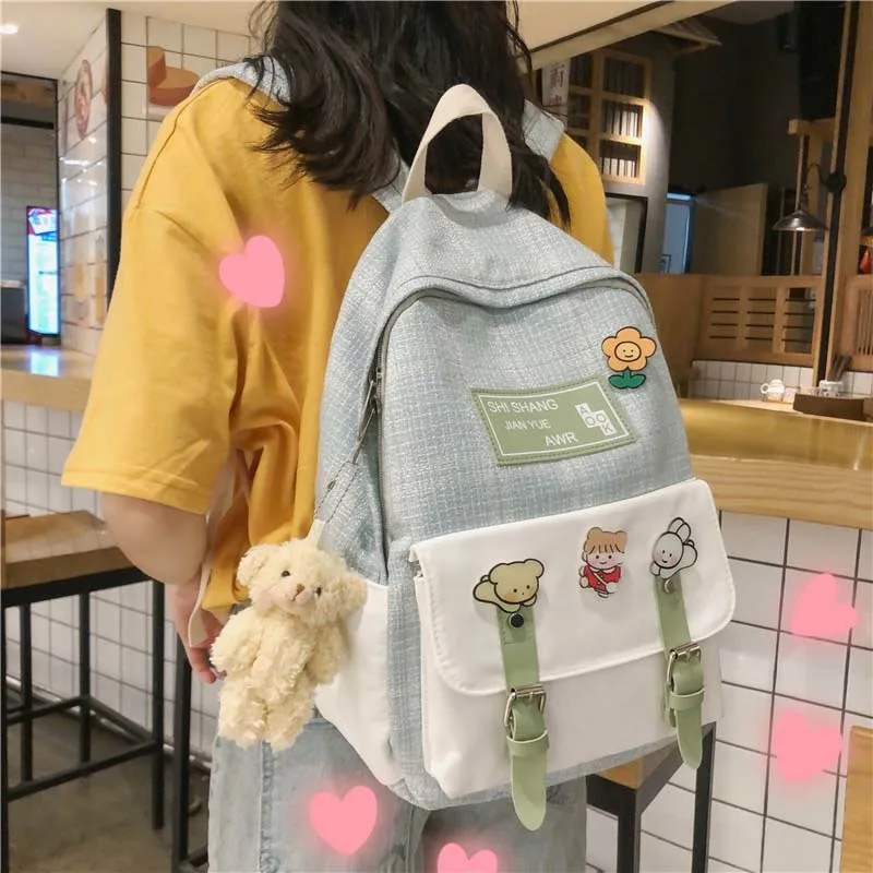 

Female Geometric Backpack Designer College Black Preppy Style Backpacks For Teenage Girls Sac A Dos Schoolbag