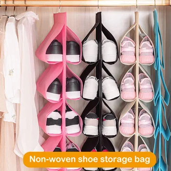 

Shoes Storage Hanging Bag Dustproof Organizer Rotatable for Closet Household Bedroom PI669